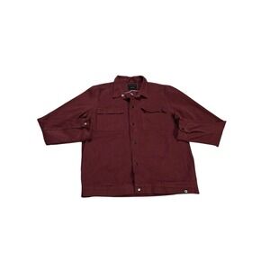 Penshoppe All The Cool Folks Mens Large Burgundy Melting Skull Trucker Jacket